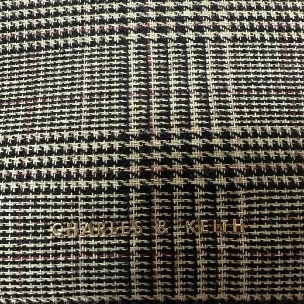 Charles & Keith 025 BGS Plaid Envelope Top Crossbody‎ Bag Preppy Academia Purse